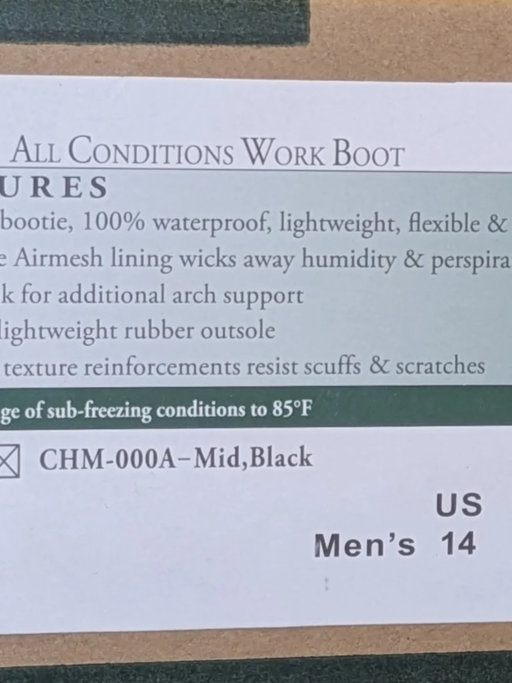 NIB Men's The Original Muck Chore Classic Mid CHM000A Work Boots Black Sz 14